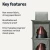 imageAmazon Basics 8Tier Hanging Closet Shelf Shoe Organizer 115 x 41 x 55 in Dark Grey