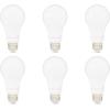 imageAmazon Basics A19 LED Light Bulbs 60 Watt Equivalent Energy Efficient 9W E26 Standard Base Soft White 2700K Dimmable 10000 Hour Lifetime  6PackSoft White