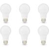 imageAmazon Basics A19 LED Light Bulbs 60 Watt Equivalent Energy Efficient 9W E26 Standard Base Soft White 2700K Dimmable 10000 Hour Lifetime  6PackSoft White