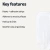 imageAmazon Basics Adhesive Wall Hooks 7 Hooks and 12 Adhesive Strips No Tools Adhesive Hooks for Hanging Organization and Storage Holds up to 5 lb Large WhiteMedium