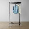 imageAmazon Basics Adjustable Clothes Rack for Handing Double Hanging Rod Garment Rolling Closet Clothing Organizer Chrome 36 x 14 x 72Black