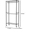 imageAmazon Basics Adjustable Clothes Rack for Handing Double Hanging Rod Garment Rolling Closet Clothing Organizer Chrome 36 x 14 x 72Black