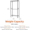 imageAmazon Basics Adjustable Clothes Rack for Handing Double Hanging Rod Garment Rolling Closet Clothing Organizer Chrome 36 x 14 x 72Black