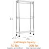 imageAmazon Basics Adjustable Clothes Rack for Handing Double Hanging Rod Garment Rolling Closet Clothing Organizer Chrome 36 x 14 x 72Chrome