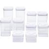 imageAmazon Basics Airtight Food Storage Containers BPA Free with TwistTurn Lids for Kitchen Pantry Organization 10Piece Square Set Clear Plastic10Piece Square Set