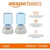 imageAmazon Basics Automatic Dog Cat Water Dispenser Gravity Feeder and Waterer Set Large 12Pound Food Capacity 25Gallon GrayWaterer  Feeder