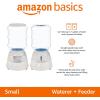 imageAmazon Basics Automatic Dog Cat Water Dispenser Gravity Feeder and Waterer Set Large 12Pound Food Capacity 25Gallon GrayWaterer  Feeder