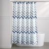 imageAmazon Basics Bathroom Shower Curtain Water Resistant Fabric with Grommets ampamp Hooks Machine Washable 72quotx72quot Light Brown BeigeBlue Ombre Chevron