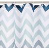 imageAmazon Basics Bathroom Shower Curtain Water Resistant Fabric with Grommets ampamp Hooks Machine Washable 72quotx72quot Light Brown BeigeBlue Ombre Chevron
