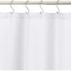 imageAmazon Basics Bathroom Shower Curtain Water Resistant Fabric with Grommets ampamp Hooks Machine Washable 72quotx72quot Light Brown BeigeBright White