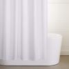 imageAmazon Basics Bathroom Shower Curtain Water Resistant Fabric with Grommets ampamp Hooks Machine Washable 72quotx72quot Light Brown BeigeBright White