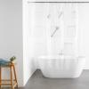 imageAmazon Basics Bathroom Shower Curtain Water Resistant Fabric with Grommets ampamp Hooks Machine Washable 72quotx72quot Light Brown BeigeClear