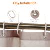 imageAmazon Basics Bathroom Shower Curtain Water Resistant Fabric with Grommets ampamp Hooks Machine Washable 72quotx72quot Light Brown BeigeLight Brown  Beige