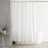 imageAmazon Basics Bathroom Shower Curtain Water Resistant Fabric with Grommets ampamp Hooks Machine Washable 72quotx72quot Light Brown BeigeWhite