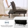 imageAmazon Basics Brown LoveseatConvertible Couch Memory Foam Futon Sofa Bed Modern Sleeper Sofa for Small Compact Living RoomOfficeApartment Linen FabricDark Grey
