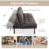 imageAmazon Basics Brown LoveseatConvertible Couch Memory Foam Futon Sofa Bed Modern Sleeper Sofa for Small Compact Living RoomOfficeApartment Linen FabricDark Grey
