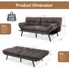 imageAmazon Basics Brown LoveseatConvertible Couch Memory Foam Futon Sofa Bed Modern Sleeper Sofa for Small Compact Living RoomOfficeApartment Linen FabricDark Grey