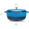 imageAmazon Basics Cast Iron Dutch Oven Pot with Lid Enameled Round Dual Handles HeavyDuty Large 73quart BlueBlue