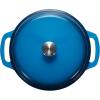 imageAmazon Basics Cast Iron Dutch Oven Pot with Lid Enameled Round Dual Handles HeavyDuty Large 73quart BlueBlue