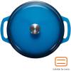imageAmazon Basics Cast Iron Dutch Oven Pot with Lid Enameled Round Dual Handles HeavyDuty Large 73quart BlueBlue