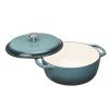 imageAmazon Basics Cast Iron Dutch Oven Pot with Lid Enameled Round Dual Handles HeavyDuty Large 73quart BlueGray