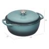 imageAmazon Basics Cast Iron Dutch Oven Pot with Lid Enameled Round Dual Handles HeavyDuty Large 73quart BlueGray