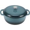 imageAmazon Basics Cast Iron Dutch Oven Pot with Lid Enameled Round Dual Handles HeavyDuty Large 73quart BlueGray