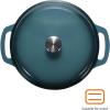 imageAmazon Basics Cast Iron Dutch Oven Pot with Lid Enameled Round Dual Handles HeavyDuty Large 73quart BlueGray