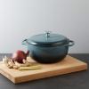 imageAmazon Basics Cast Iron Dutch Oven Pot with Lid Enameled Round Dual Handles HeavyDuty Large 73quart BlueGray
