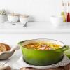imageAmazon Basics Cast Iron Dutch Oven Pot with Lid Enameled Round Dual Handles HeavyDuty Large 73quart BlueGreen