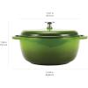 imageAmazon Basics Cast Iron Dutch Oven Pot with Lid Enameled Round Dual Handles HeavyDuty Large 73quart BlueGreen