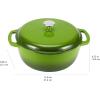 imageAmazon Basics Cast Iron Dutch Oven Pot with Lid Enameled Round Dual Handles HeavyDuty Large 73quart BlueGreen