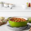 imageAmazon Basics Cast Iron Dutch Oven Pot with Lid Enameled Round Dual Handles HeavyDuty Large 73quart BlueGreen