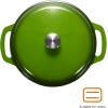 imageAmazon Basics Cast Iron Dutch Oven Pot with Lid Enameled Round Dual Handles HeavyDuty Large 73quart BlueGreen