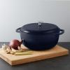 imageAmazon Basics Cast Iron Dutch Oven Pot with Lid Enameled Round Dual Handles HeavyDuty Large 73quart BlueMatte Navy