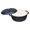imageAmazon Basics Cast Iron Dutch Oven Pot with Lid Enameled Round Dual Handles HeavyDuty Large 73quart BlueMatte Navy