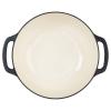 imageAmazon Basics Cast Iron Dutch Oven Pot with Lid Enameled Round Dual Handles HeavyDuty Large 73quart BlueMatte Navy