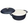 imageAmazon Basics Cast Iron Dutch Oven Pot with Lid Enameled Round Dual Handles HeavyDuty Large 73quart BlueMatte Navy