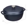 imageAmazon Basics Cast Iron Dutch Oven Pot with Lid Enameled Round Dual Handles HeavyDuty Large 73quart BlueMatte Navy