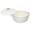 imageAmazon Basics Cast Iron Dutch Oven Pot with Lid Enameled Round Dual Handles HeavyDuty Large 73quart BlueMatte White