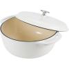 imageAmazon Basics Cast Iron Dutch Oven Pot with Lid Enameled Round Dual Handles HeavyDuty Large 73quart BlueMatte White