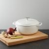 imageAmazon Basics Cast Iron Dutch Oven Pot with Lid Enameled Round Dual Handles HeavyDuty Large 73quart BlueMatte White