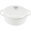 imageAmazon Basics Cast Iron Dutch Oven Pot with Lid Enameled Round Dual Handles HeavyDuty Large 73quart BlueMatte White