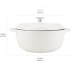 imageAmazon Basics Cast Iron Dutch Oven Pot with Lid Enameled Round Dual Handles HeavyDuty Large 73quart BlueMatte White
