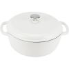 imageAmazon Basics Cast Iron Dutch Oven Pot with Lid Enameled Round Dual Handles HeavyDuty Large 73quart BlueMatte White