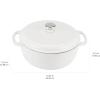 imageAmazon Basics Cast Iron Dutch Oven Pot with Lid Enameled Round Dual Handles HeavyDuty Large 73quart BlueMatte White