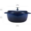 imageAmazon Basics Cast Iron Dutch Oven Pot with Lid Enameled Round Dual Handles HeavyDuty Large 73quart BlueNavy