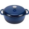 imageAmazon Basics Cast Iron Dutch Oven Pot with Lid Enameled Round Dual Handles HeavyDuty Large 73quart BlueNavy