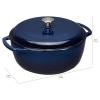 imageAmazon Basics Cast Iron Dutch Oven Pot with Lid Enameled Round Dual Handles HeavyDuty Large 73quart BlueNavy
