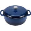 imageAmazon Basics Cast Iron Dutch Oven Pot with Lid Enameled Round Dual Handles HeavyDuty Large 73quart BlueNavy